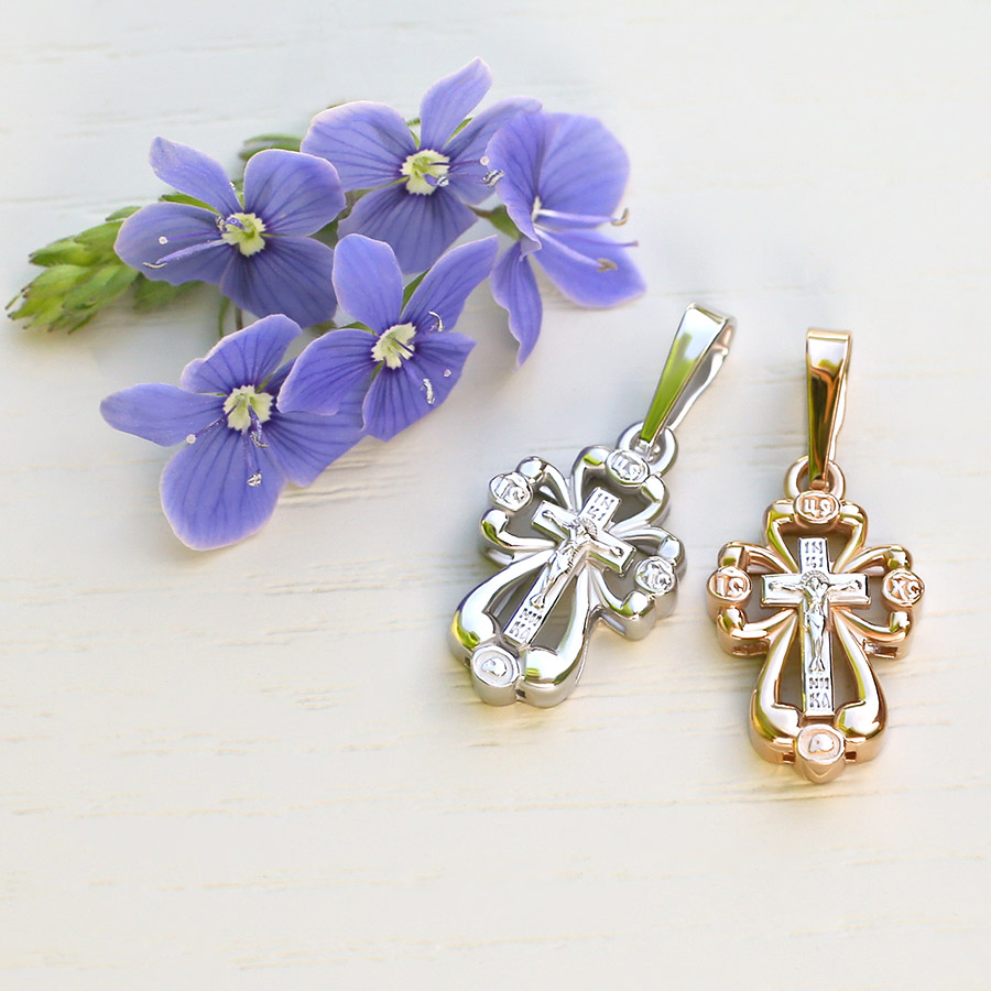 Золотой крестик 12137АКВ фото 2