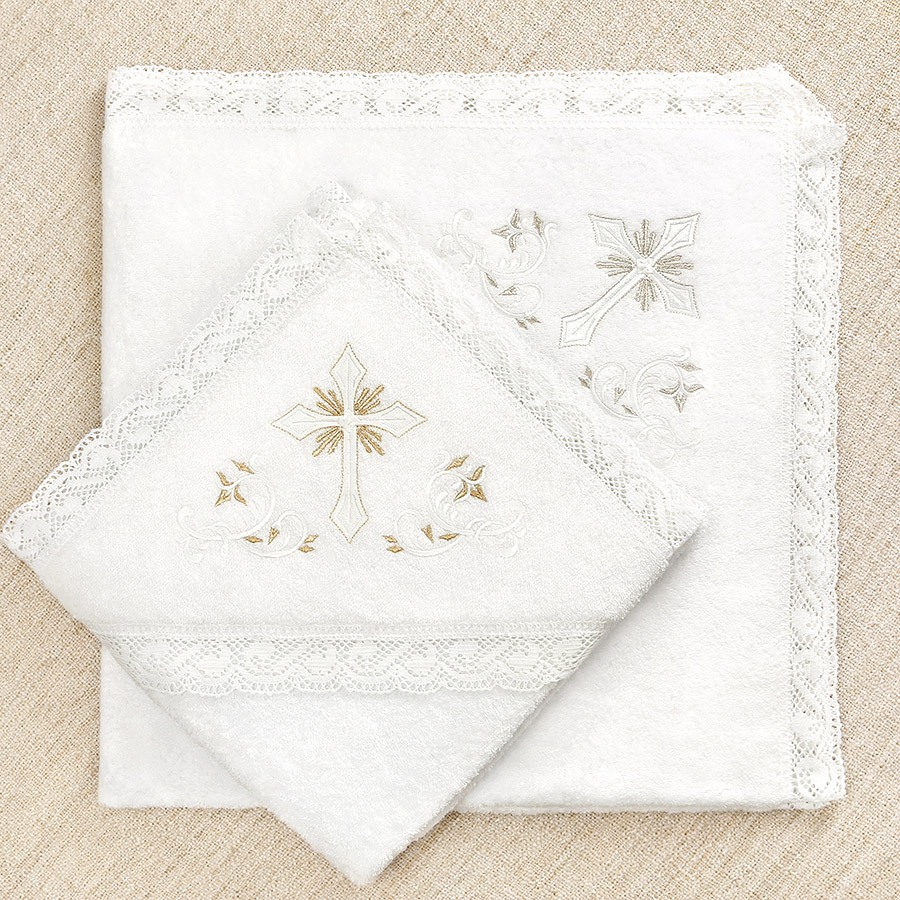 Крестильный набор для девочки "Ксения" с полотенцем фото 9