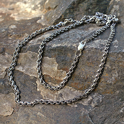 Серебряная цепочка Гарибальди 0,6 черненая