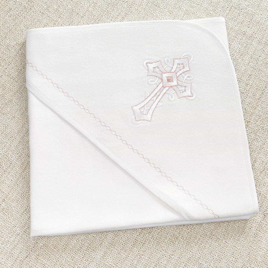 Крестильный комплект "Розовое перышко" с пеленкой фото 7