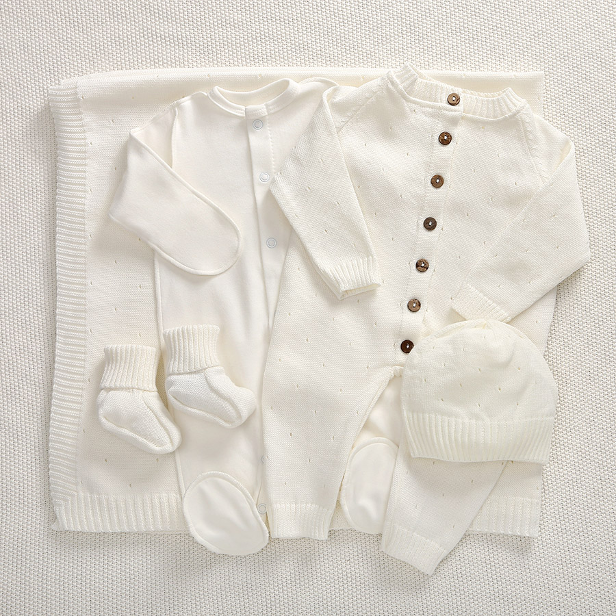 Набор комбинезон с пледом "Капелька" молочный фото 1