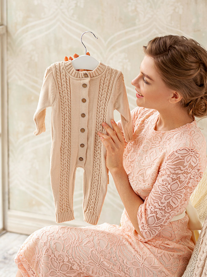 Вязаный комбинезон "Косички" бежевый фото 7