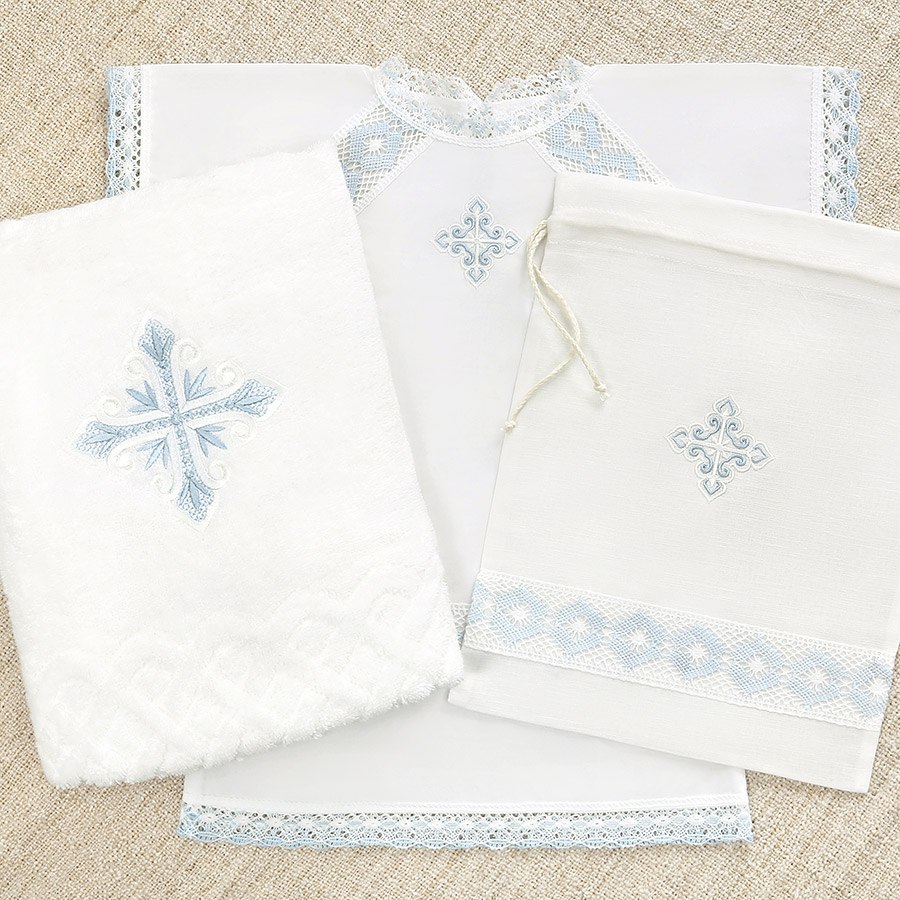 Крестильный набор для мальчика "Александр" с полотенцем фото 2