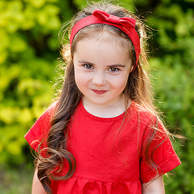 Фото товара "Платье базовое красное лён" при наведении