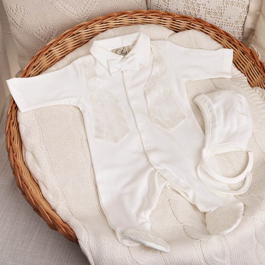 Комплект на выписку мальчика "Айвори" Флеоле фото 5