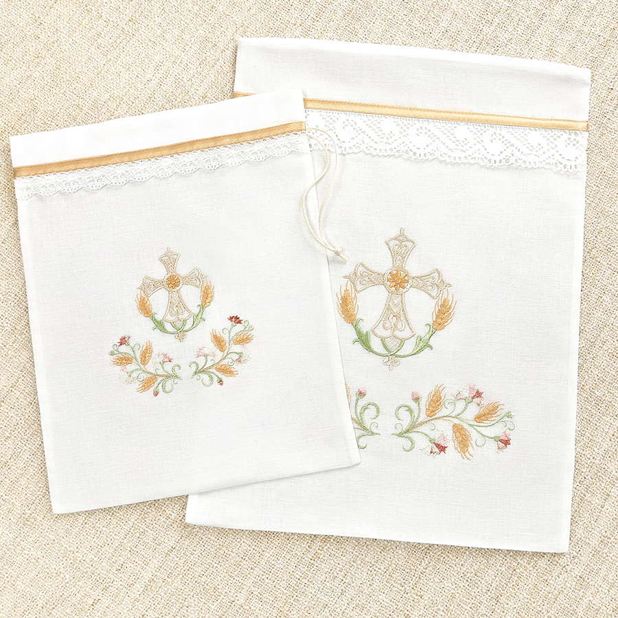 Мешочек для крестильных принадлежностей "Крест с колосьями" фото 1