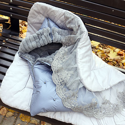 Зимний конверт на выписку "Пуф", парламент - миниатюра фотографии товара в каталоге ЛиноБамбино