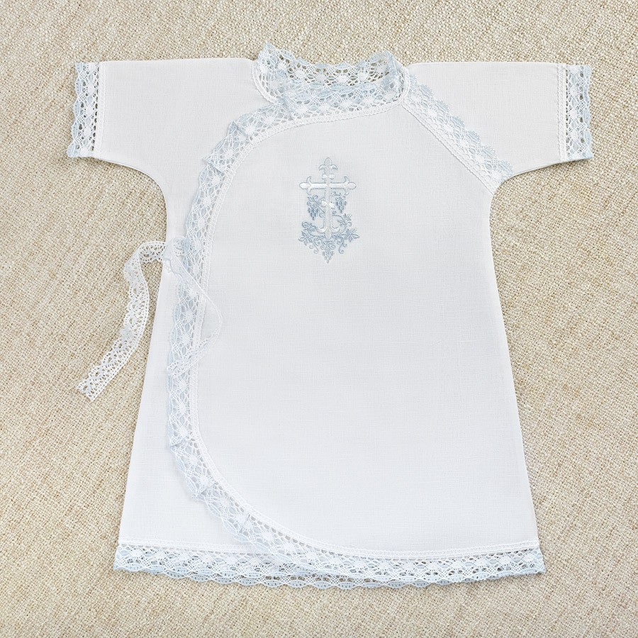 Крестильная рубашка "Голубая лоза" для мальчика фото 2