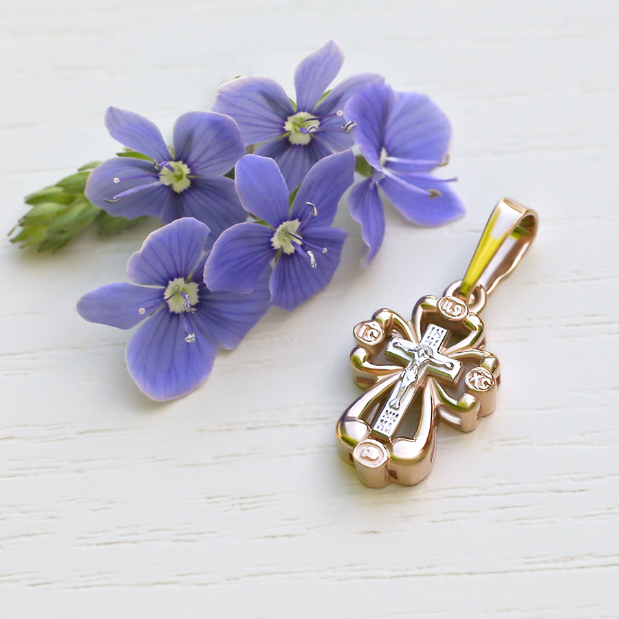 Золотой крестик 12137АКВ фото 1