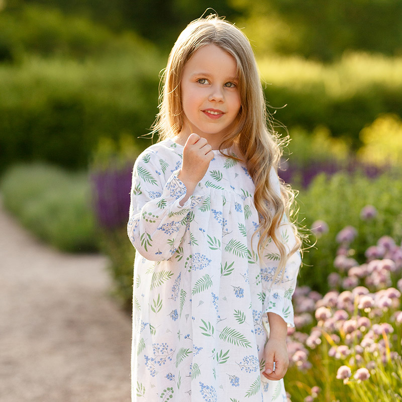 Платье Веточки голубика муслин фото 3