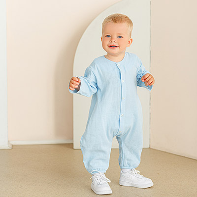 Комбинезон Облачко голубой из муслина