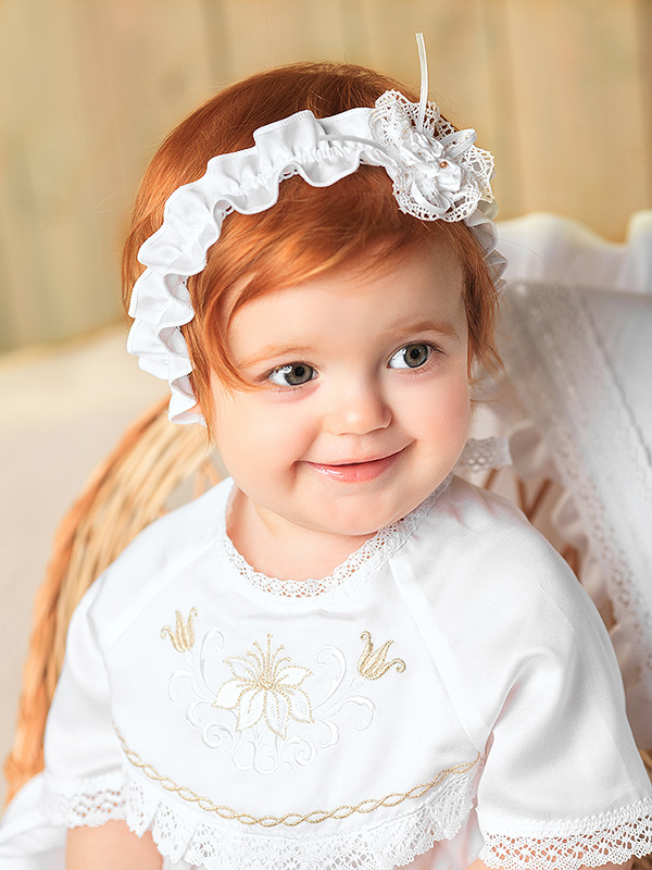 Крестильный комплект для девочки "Елизавета" с крыжмой фото 3