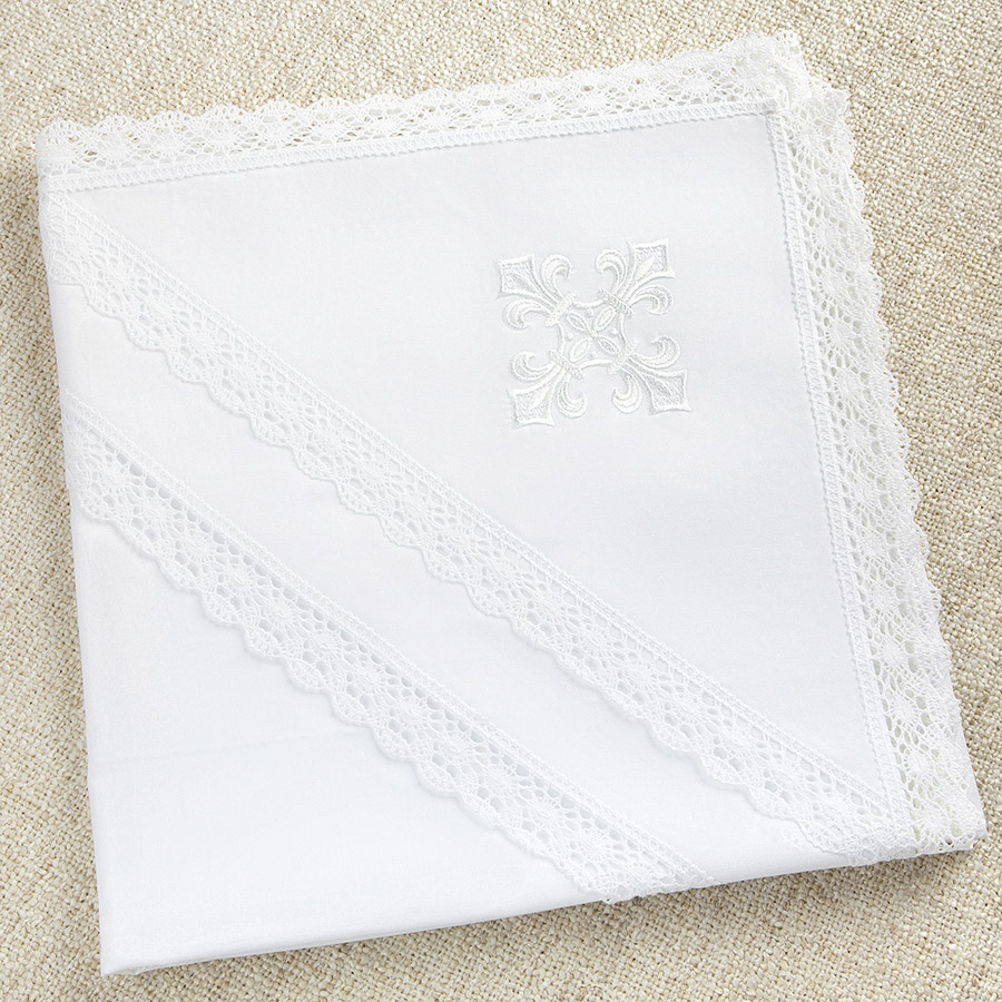 Пеленка с капюшоном "Классика" для крещения ребенка фото 1