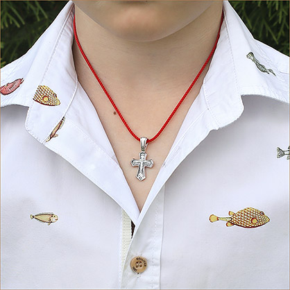 Фото товара "Серебряный крестик 8235ЕЛЗ" из магазина ЛиноБамбино