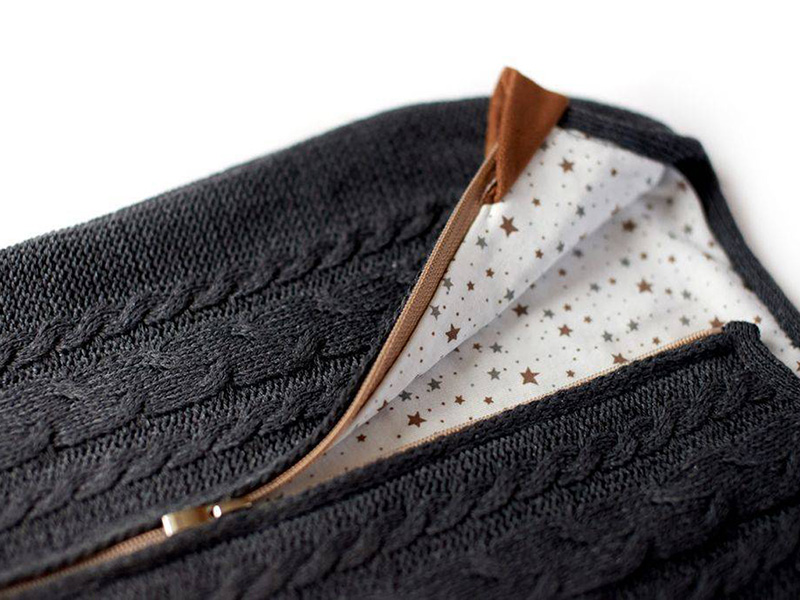 Вязаный кокон для новорожденного Loom графит фото 4