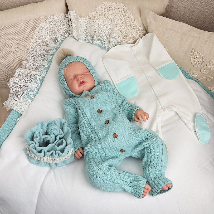 Вязаный комплект на выписку "Жемчуг" тиффани фото 1