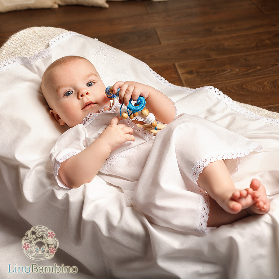 Крестильный комплект "Егор" для мальчика с пеленкой фото 1