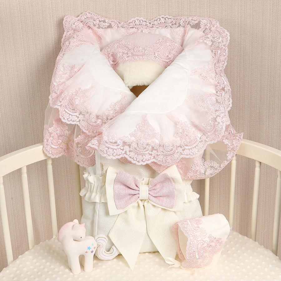 Комплект на выписку девочки "Люрекс" молочно-пудровый фото 7