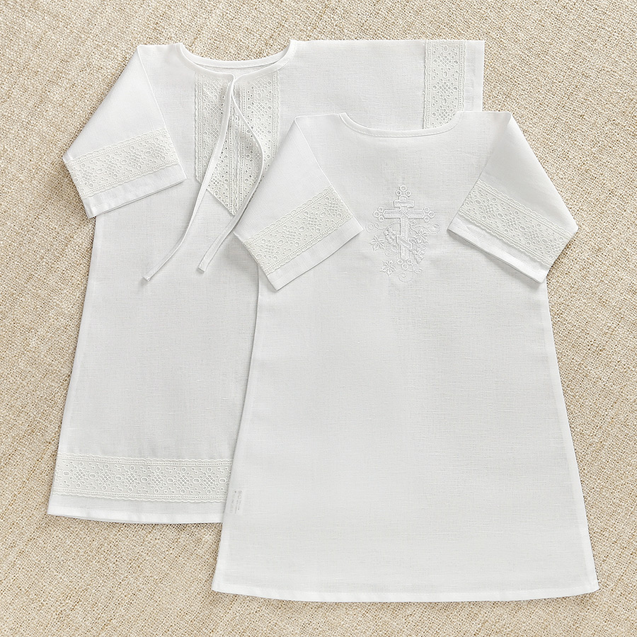 Крестильный комплект "Ручеек" для ребенка с пеленкой фото 8