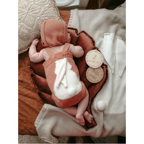 Боди и шапочка "Зайка" терракот фото 2