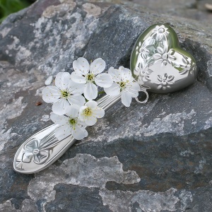 Серебряная погремушка "Сердечко"