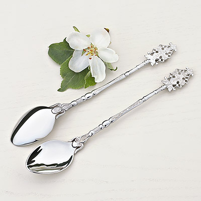 Серебряная ложка с крестом "Спаси и сохрани"