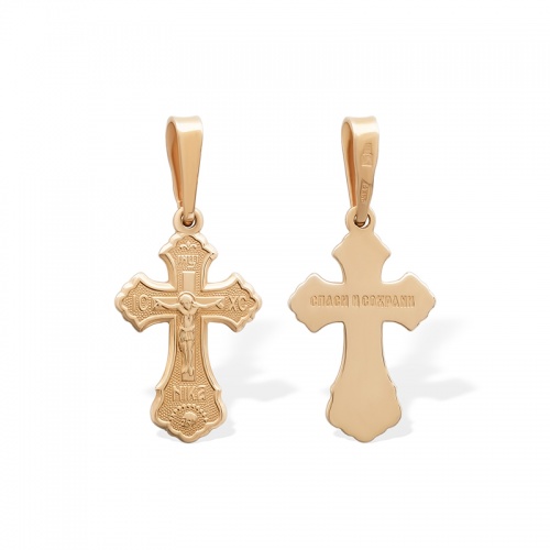 Золотой крестик 11205АКВ - миниатюра фотографии товара в каталоге ЛиноБамбино