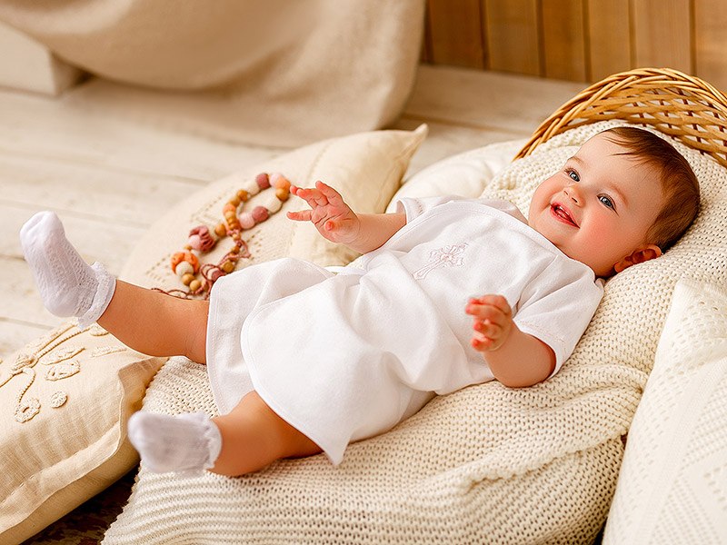 Крестильный набор "Розовое перышко" с полотенцем фото 4