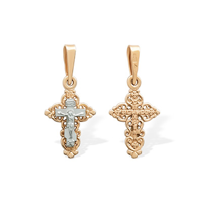 Золотой крестик 11154АКВ - миниатюра фотографии товара в каталоге ЛиноБамбино