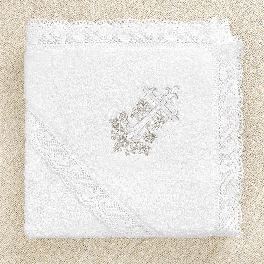Детский крестильный набор "Серебряная лоза" с полотенцем фото 7