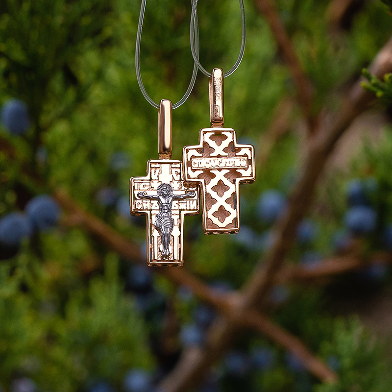 Золотой крестик 14865АКВ фото 4