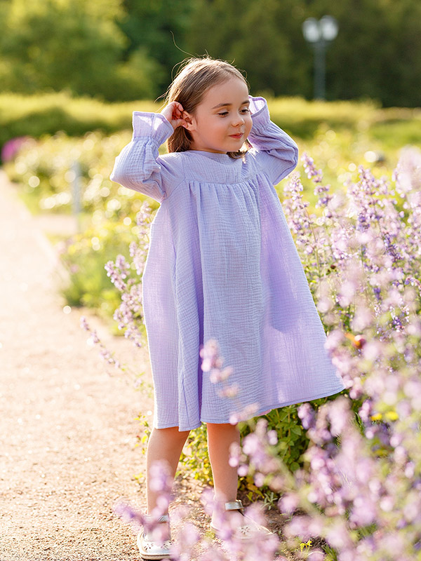 Платье Дымка сиреневое муслин фото 2