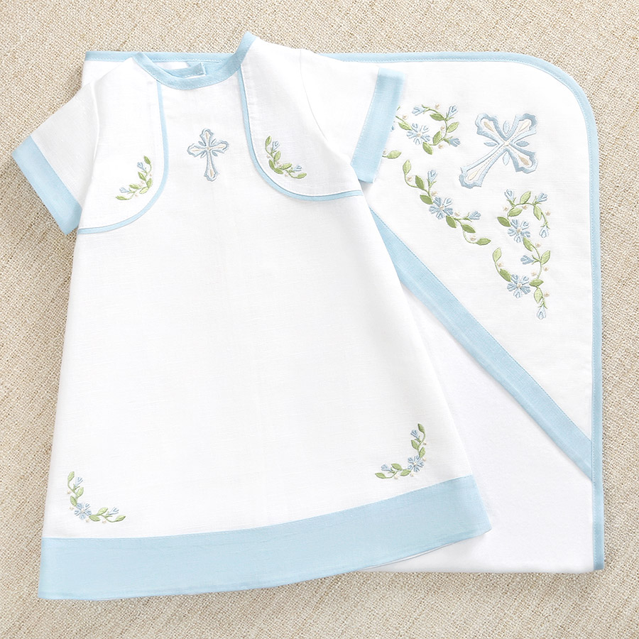 Тёплая крыжма с уголком для крещения "Василек" фото 4