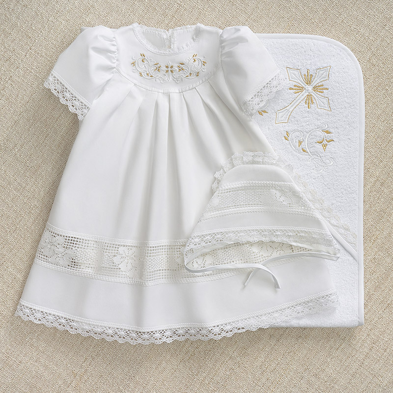 Махровое крестильное полотенце с уголком "Крестик с орнаментом" фото 3