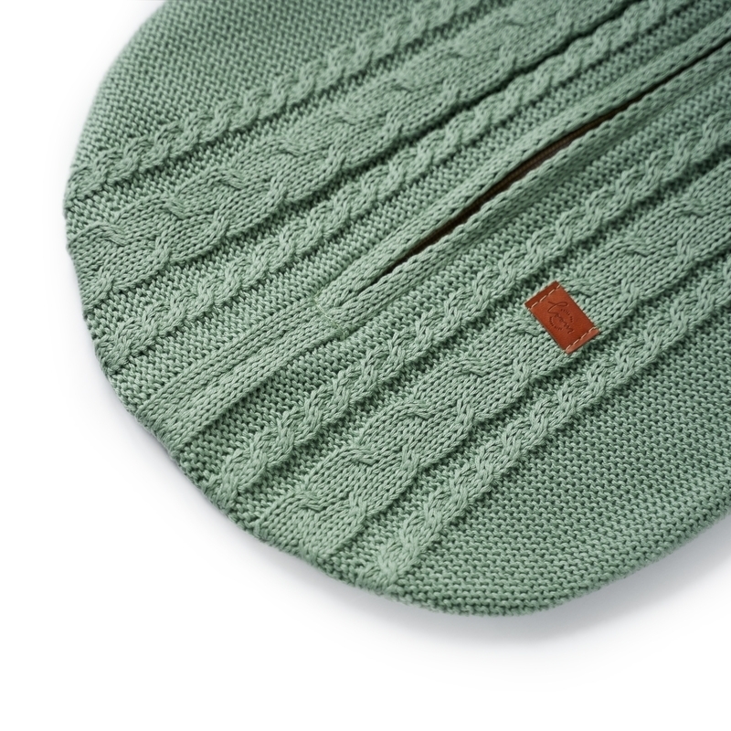 Вязаный кокон для новорожденного Loom оливковый фото 5