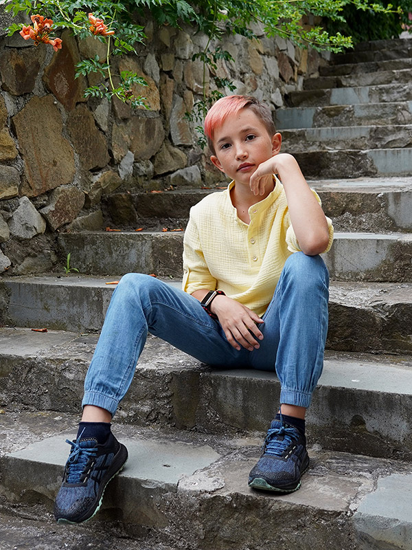 Рубашка для мальчика желтый муслин фото 6