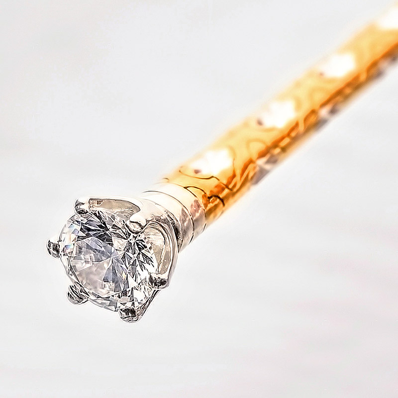 Серебряная ложка с позолотой и фианитом фото 3