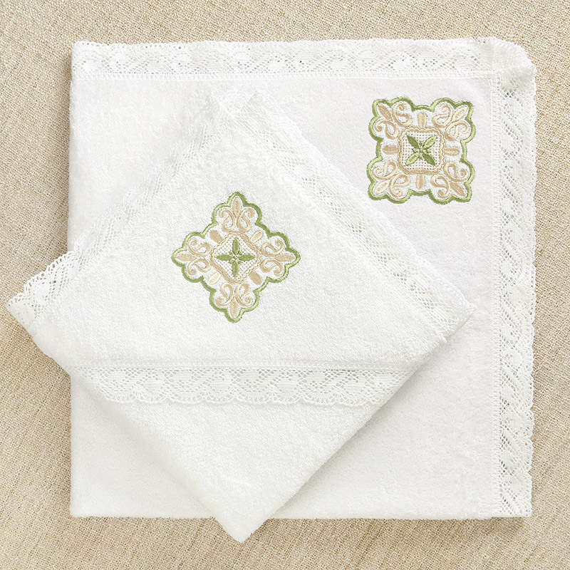 Махровое кружевное полотенце "Яблочный и медовый Спас" фото 2