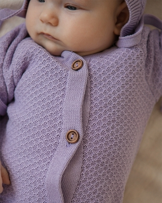 Вязаный текстурный комбинезон Лиловый фото 5