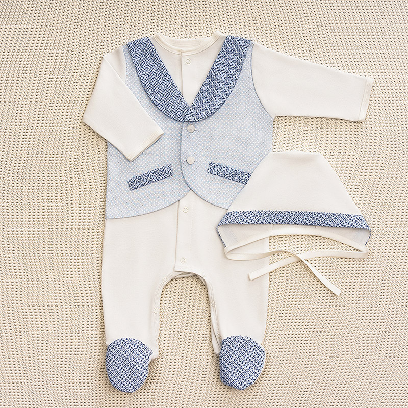 Костюмчик/комплект с уголком Денди нежные ромбы фото 1