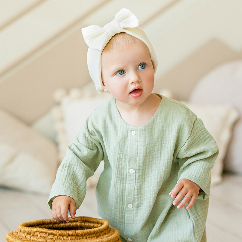 Комбинезон Облачко оливковый из муслина фото 4