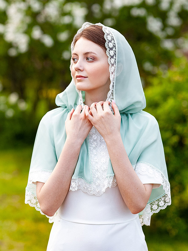 Церковный платок с капюшоном "Арина" женский фото 4