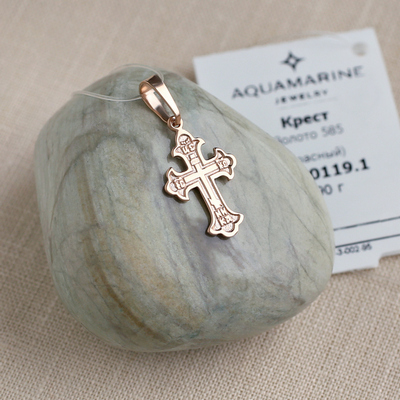 Золотой крестик 10119АКВ - миниатюра фотографии товара в каталоге ЛиноБамбино