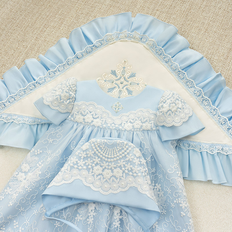 Махровая крестильная крыжма с оборкой "Жемчуг" фото 7