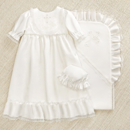 Крестильный комплект "Берегиня" для девочки с крыжмой - миниатюра фотографии товара в каталоге ЛиноБамбино