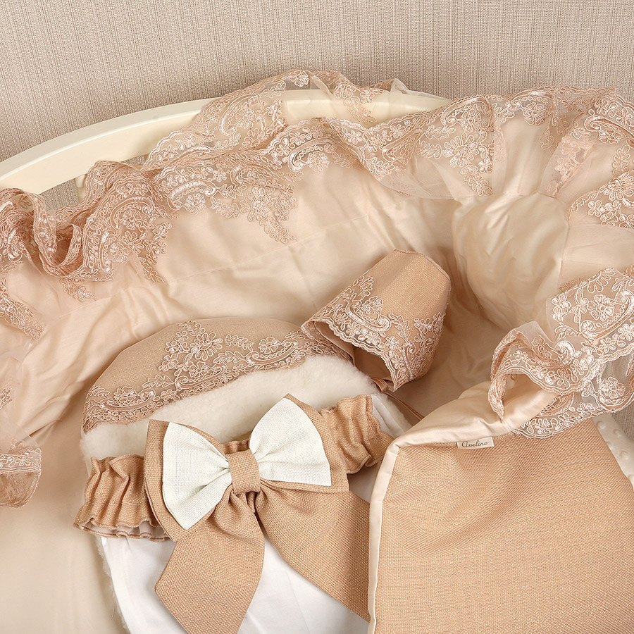 Комплект на выписку мальчика "Люрекс" какао фото 6