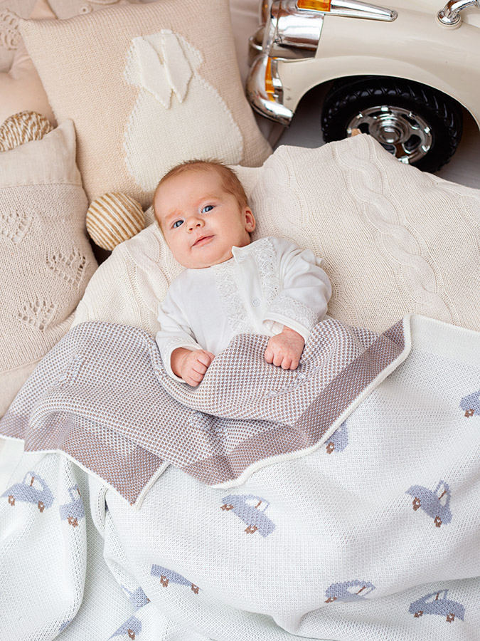 Вязаный детский плед "Машинки" фото 8