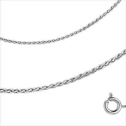 Цепь Граненый лисий хвост 3345 из родированного серебра