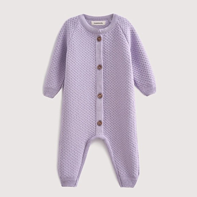 Вязаный текстурный комбинезон Лиловый