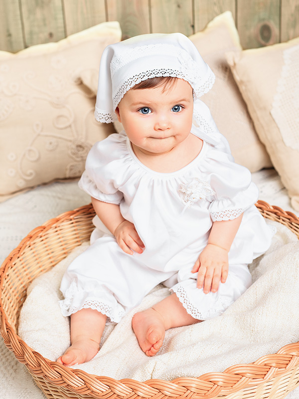 Крестильный комплект "Ангелина" для девочки с крыжмой фото 5